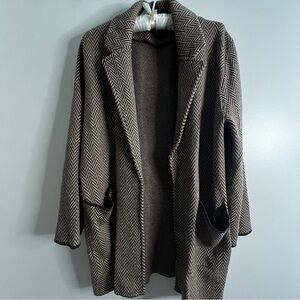 J. Crew Brown Herringbone Cardigan